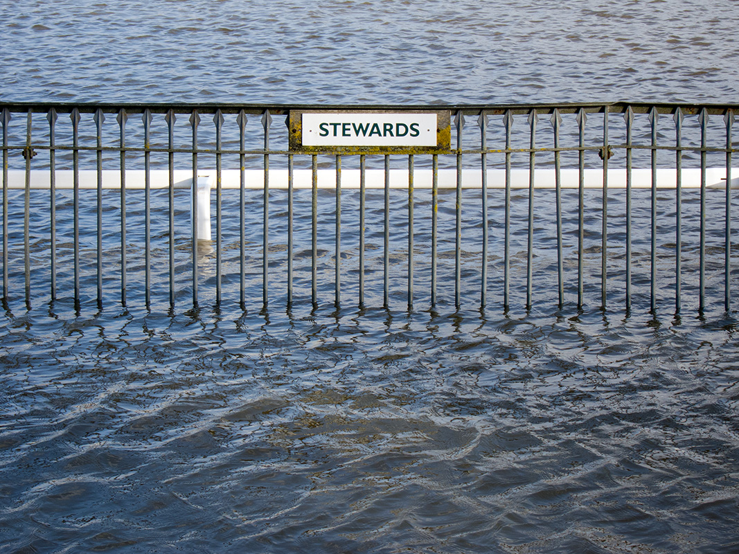 Worcester Racecource flooded by the River Severn