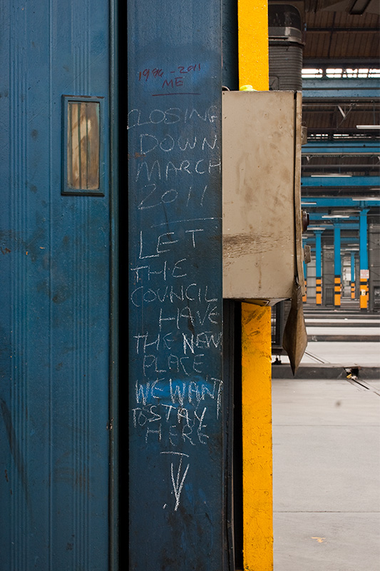 A message left in chalk by a long term employee