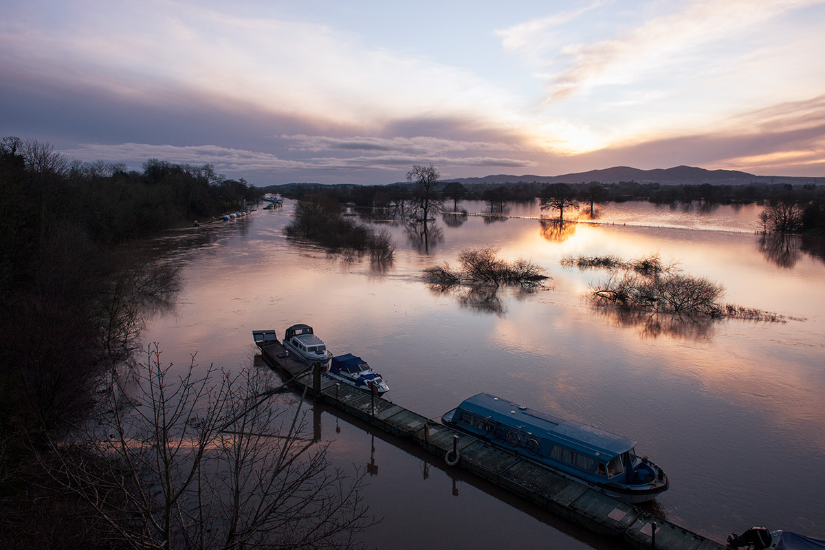 The River Severn in flood near Carrington Bridge, Broomhall