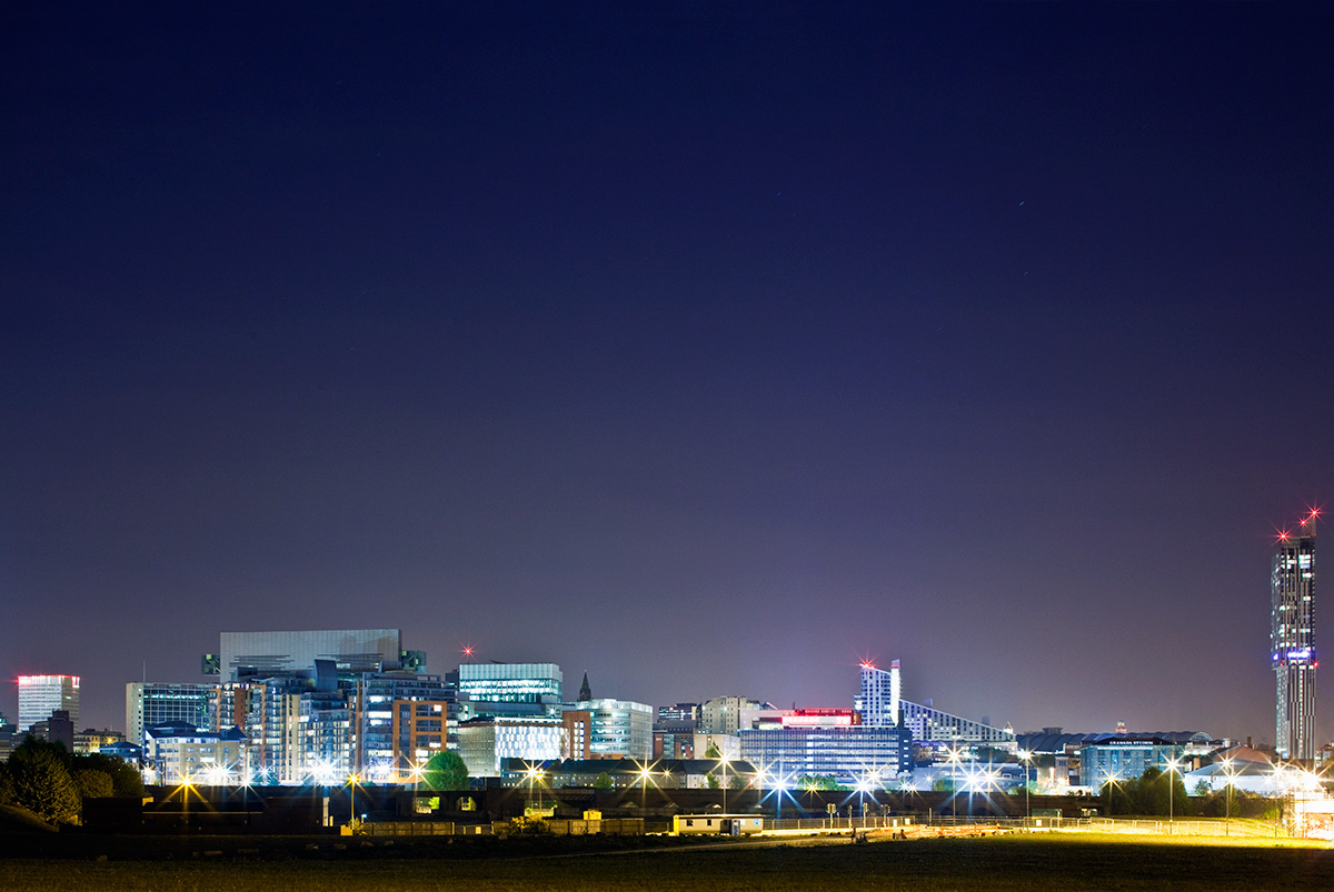 Manchester city centre, as viewed from Salford