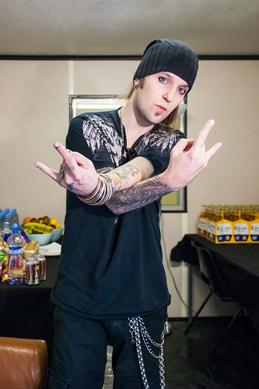 Alexi Laiho of Children of Bodom, backstage at Bloodstock Open Air 2010