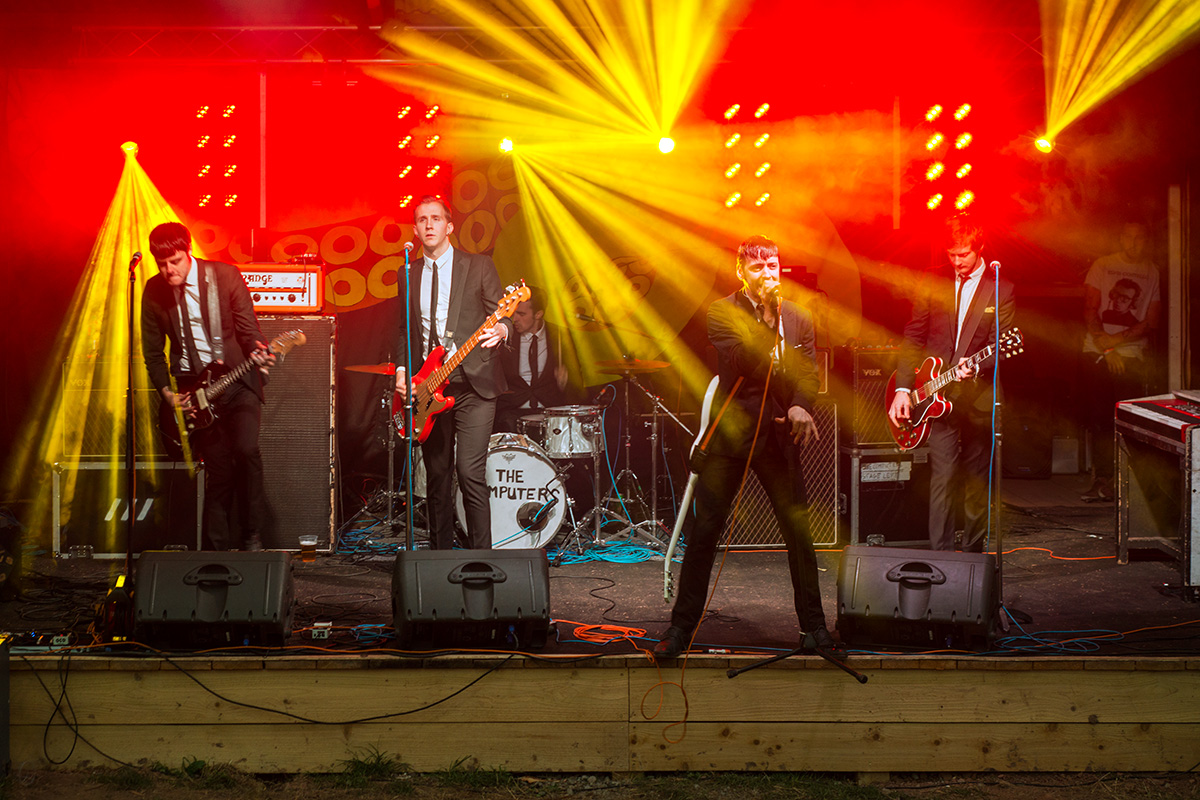 The Computers performing on the Bandstand stage at Nozstock 2015