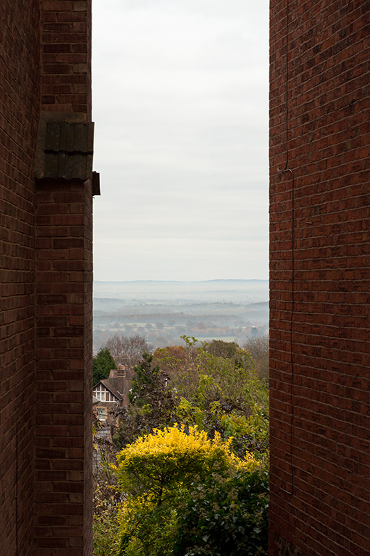 The view between houses in West Malvern