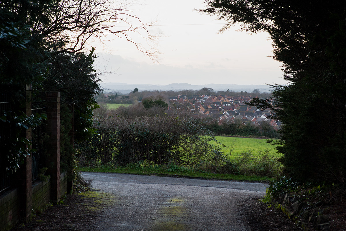 The view from Yew Tree Hill, Droitwich, looking towards the Malvern Hills