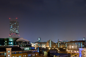 Manchester city centre, as viewed from city centre south