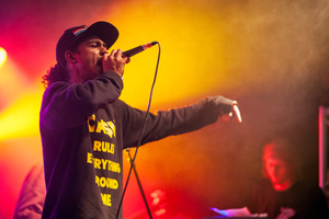 Sparkz performing with The Mouse Outfit on the Garden Stage at Nozstock 2014