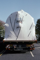 A new cold liquor tank being delivered from Krones, Germany to Robinson's Unicorn Brewery, Stockport