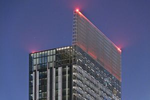 The top of Beetham Tower, Manchester at night