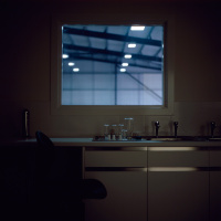 The laboratory at Moorhouse's new brewery at night