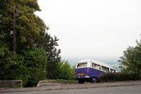 VW Camper on a steep driveway in Malvern Wells